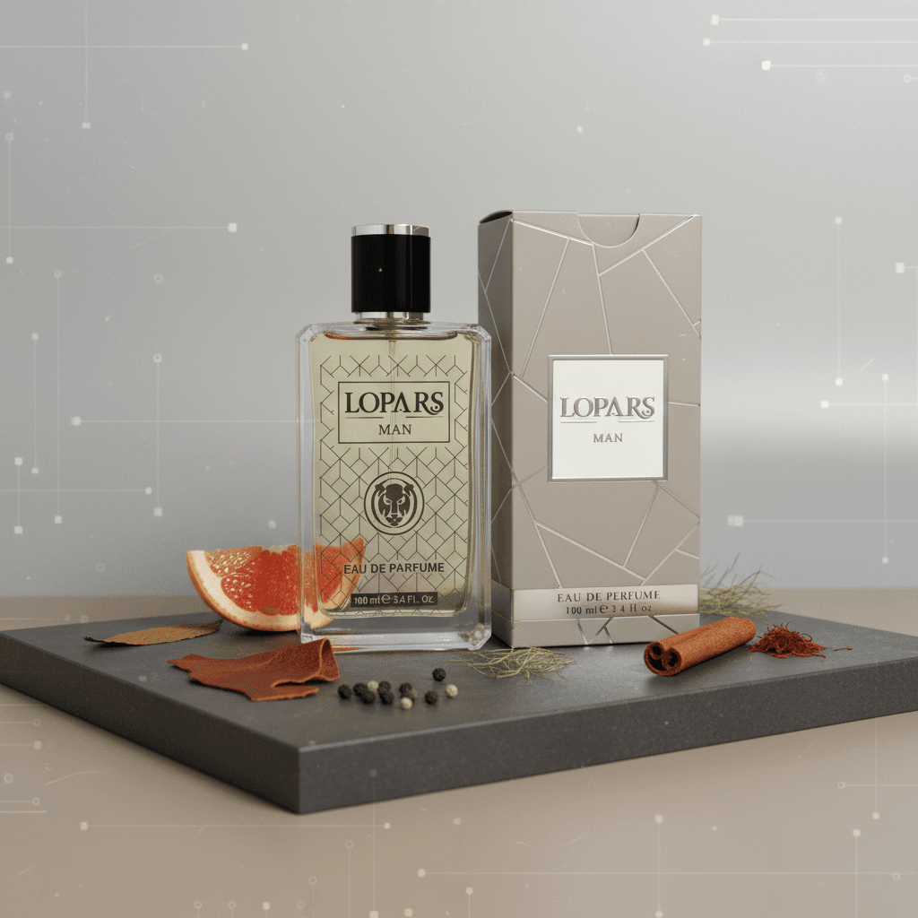 Lopars L-096 baharatlı deri erkek parfümü premium EDP şişesi
