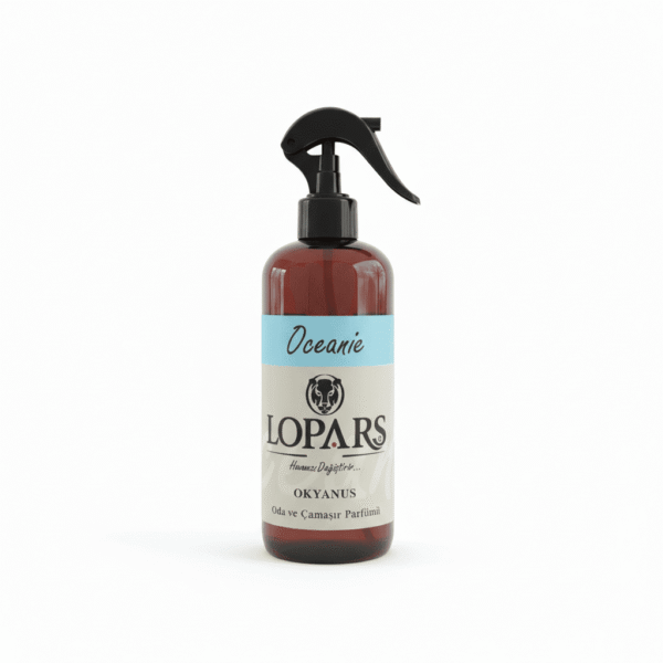 LOPARS Okyanus 500 ml sprey oda parfümü beyaz arka plan profesyonel ürün fotoğrafı